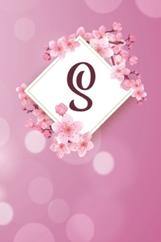 S: Cheery blossom Floral Monogram S Notebook for Man, Women and Girls,  size 6 x 9" 120 pages