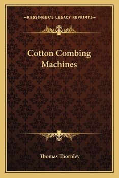 Paperback Cotton Combing Machines Book