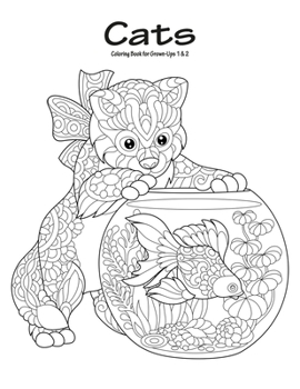 Paperback Cats Coloring Book for Grown-Ups 1 & 2 Book
