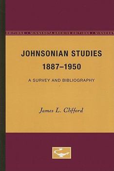 Paperback Johnsonian Studies, 1887-1950: A Survey and Bibliography Book