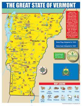 Misc. Vermont State Map for Students - Pack of 30 Book