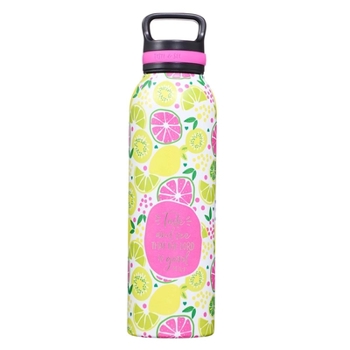 Misc. Stainless Steel Water Bottle Taste and See Psalm 34:8 Book