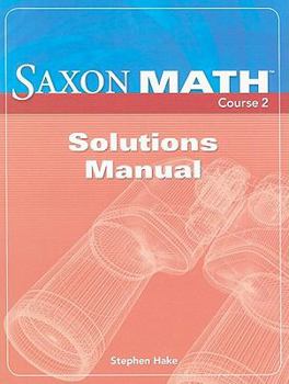 Paperback Saxon Math Course 2 Solutions Manual Book