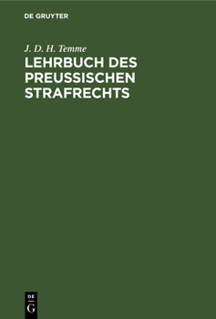 Hardcover Lehrbuch Des Preußischen Strafrechts [German] Book