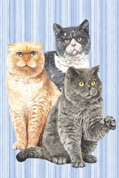 Paperback The Cat Lover Collection: Housecat Trio Watercolor No. 2 (Blank Lined Journal) Book