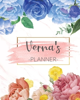 Verna's Planner: Monthly Planner 3 Years January - December 2020-2022 | Monthly View | Calendar Views Floral Cover - Sunday start