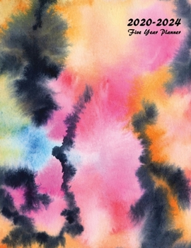 2020-2024 Monthly Planner: Large Five Year Planner (Colorful Clouds)
