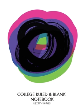 Paperback Half College Ruled & Half Blank Notebook: 8.5 x 11 inch - 100 Pages Book