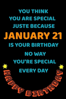 Paperback happy birthday January borns: blank Lined Journal - diary record logbook- birthday gifts Book