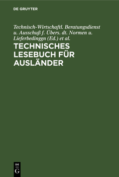 Hardcover Technisches Lesebuch Für Ausländer: [Twb-Afü] [German] Book