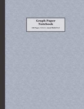 Paperback Graph Paper Notebook: 100 Pages, 8.5x11, Quad Ruled 5x5, Gray Parchment Cover Pattern Book