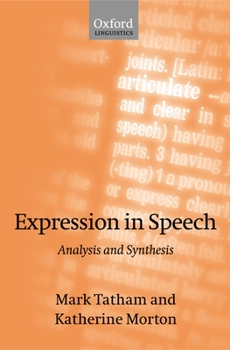 Hardcover Expression in Speech: Analysis and Synthesis Book