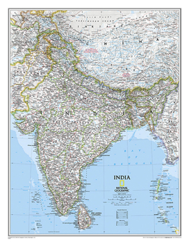 Unbound National Geographic India Wall Map - Classic (23.5 X 30.25 In) Book