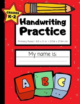 Paperback Handwriting Practice: Grades K-2 - Handwriting Workbook for Kids With Dotted Middle Line - 100 Pages - Red Book