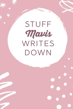 Paperback Stuff Mavis Writes Down: Personalized Journal / Notebook (6 x 9 inch) STUNNING Blush Pink/White Sketch & Scribbles Pattern Book