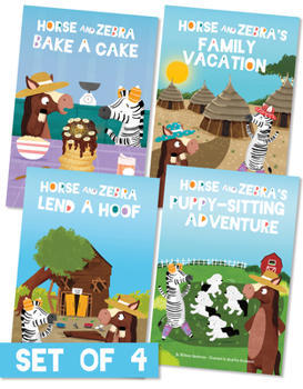 Library Binding Horse and Zebra (Set of 4) Book