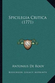 Paperback Spicilegia Critica (1771) Book