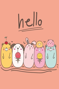 Notizbuch Hello: vielseitiges Notizbuch modernes und auff�lliges Notizbuch kariert 120 karierte Seiten Din A5 perfekt als Notizheft, Tagebuch und Journal Geschenk mit schnuffigen Tierchen