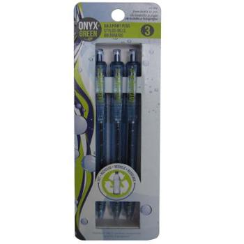 Misc. 3 Pd Retractable Ballpoint Pens, Recycled Pet, Medium, Blue Book