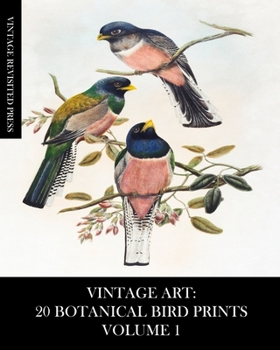 Paperback Vintage Art: 20 Botanical Bird Prints Volume 1: Ephemera for Framing, Collage, Decoupage and Junk Journals Book