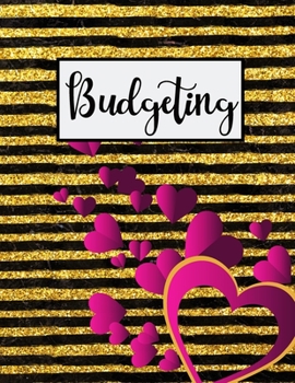 Paperback Budgeting: A Monthly Calendar Expense Tracker Organizer For Budgeting & Finance Planning (Gold Strips & Purple Hearts Design) Book