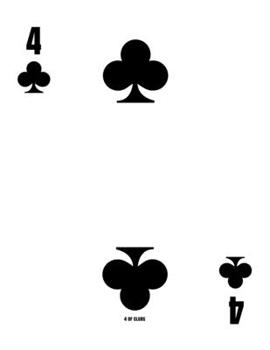 Paperback 4 Of Clubs: Poker Card 4x4 Graph Paper Notebook With .25" x .25" Squares For Work, Home Or School. 8.5 x 11 Notepad Journal For Ma Book