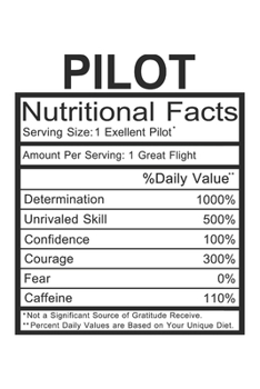 Pilot: Pilot Gift - Funny Lined Notebook Journal Featuring Nutritional Facts About Pilot