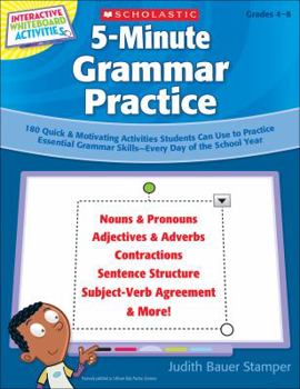 Paperback Interactive Whiteboard Activities on CD: 5-Minute Grammar Practice: 180 Quick & Motivating Activities Students Can Use to Practice Essential Grammar S Book