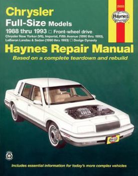 Paperback Chrysler Full-Size Models, 1988-1993 Book