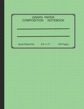 Paperback Graph Paper Composition Notebook: Grid Paper for Math Students, Quad Ruled 5x5, 8.5 x 11 Book