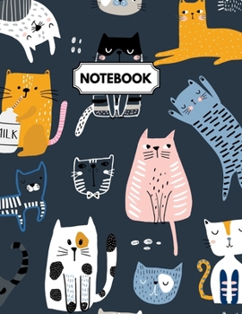 Paperback Notebook: Cute Playing Cats Daily Journal, Ruled White Paper, Blank Lined Note Book To Write In Book