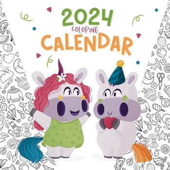 Paperback 2024 Coloring Calendar: Unicorns Coloring Book