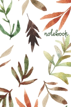 Paperback Notebook: Wide Ruled Composition Notebook: Autumn Inspired Leaves: Paperback Cover: Perfect Bound Book