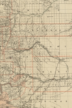 19th Century Map of the State of Colorado - a Poetose Notebook / Journal / Diary (50 Pages/25 Sheets)
