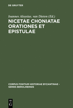 Hardcover Nicetae Choniatae Orationes et Epistulae [German] Book