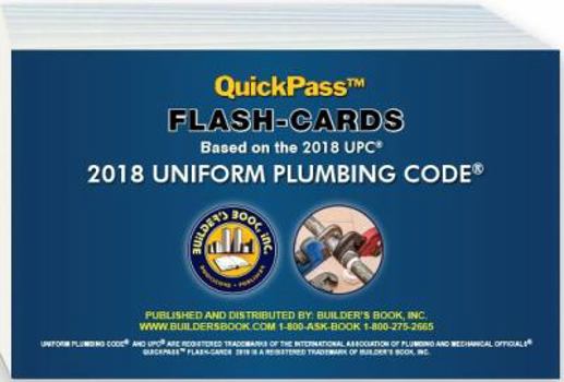 Paperback Uniform Plumbing Code QuickPass Flash-Cards based on the 2018 UPC Book