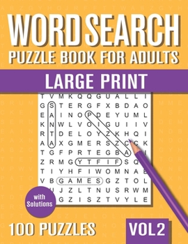 Paperback Word Search Puzzle Book for Adults Large Print: 100 Hidden Word Searches for Adults, Elderly and Teens! - with Solutions Book
