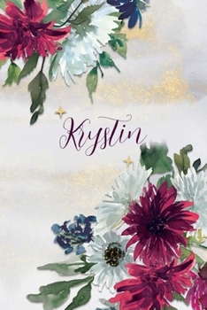 Paperback Krystin: Personalized Journal Gift Idea for Women (Burgundy and White Mums) Book