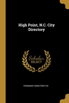 Paperback High Point, N.C. City Directory Book