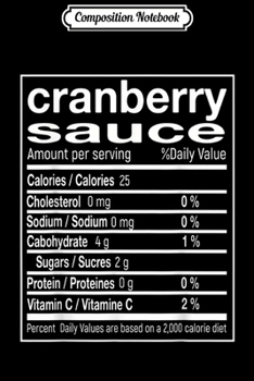 Composition Notebook: Cranberry Sauce Funny Christmas Food Nutrition Facts Gift  Journal/Notebook Blank Lined Ruled 6x9 100 Pages