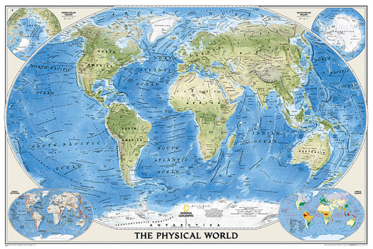 Unbound National Geographic World Physical Wall Map (45.75 X 30.5 In) Book