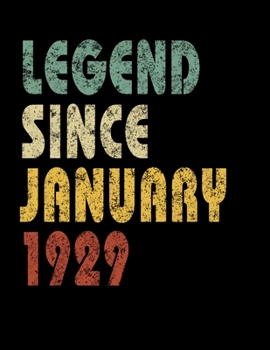 Paperback Legend Since January 1929: Retro Birthday Gift Notebook With Lined Wide Ruled Paper. Funny Quote Sayings 8.5 x 11 Notepad Journal For Taking Note Book