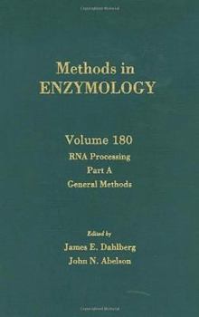 Hardcover RNA Processing Part a: General Methods Volume 180 Book