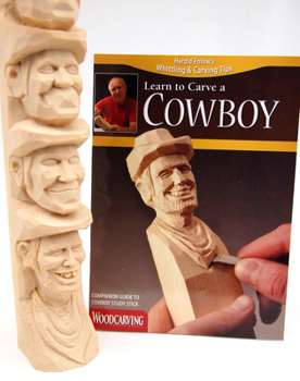 Paperback Cowboy Study Stick Kit (Learn to Carve Faces with Harold Enlow): Learn to Carve a Cowboy Booklet & Cowboy Study Stick Book
