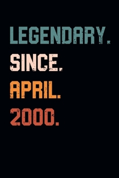 Blank Lined Journal, Notebook, Diary, Planner - Legendary Since April 2000 - 19th Birthday Gift For 19 Years Old Men and Women born in April: Medium ... Diary, 110 page, Lined, 6x9 (15.2 x 22.9 cm)