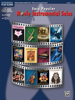 Paperback Easy Popular Movie Instrumental Solos for Strings: Violin, Book & Online Audio/Software [With CD] Book