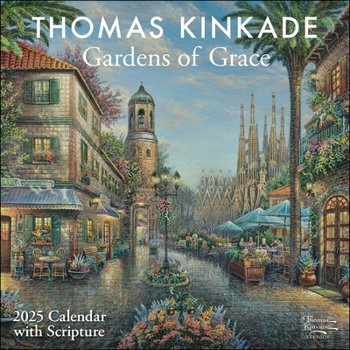 Calendar Thomas Kinkade Gardens of Grace with Scripture 2025 Wall Calendar Book