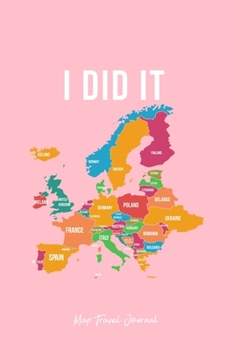 Map Travel Journal: Solo Traveler Map European Travel Addict Cool Christmas Gift - Pink Ruled Lined Notebook - Diary, Writing, Notes, Gratitude, Goal Journal - 6x9 120 pages