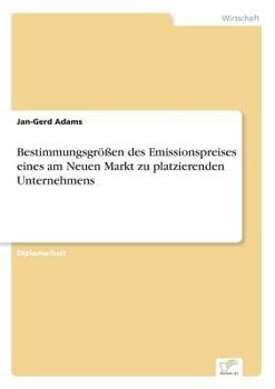 Paperback Bestimmungsgrößen des Emissionspreises eines am Neuen Markt zu platzierenden Unternehmens [German] Book