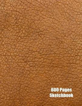 Paperback 600 Pages Sketchbook: Brown Closeup Leather Large Sketchbook Slam Challenge Book